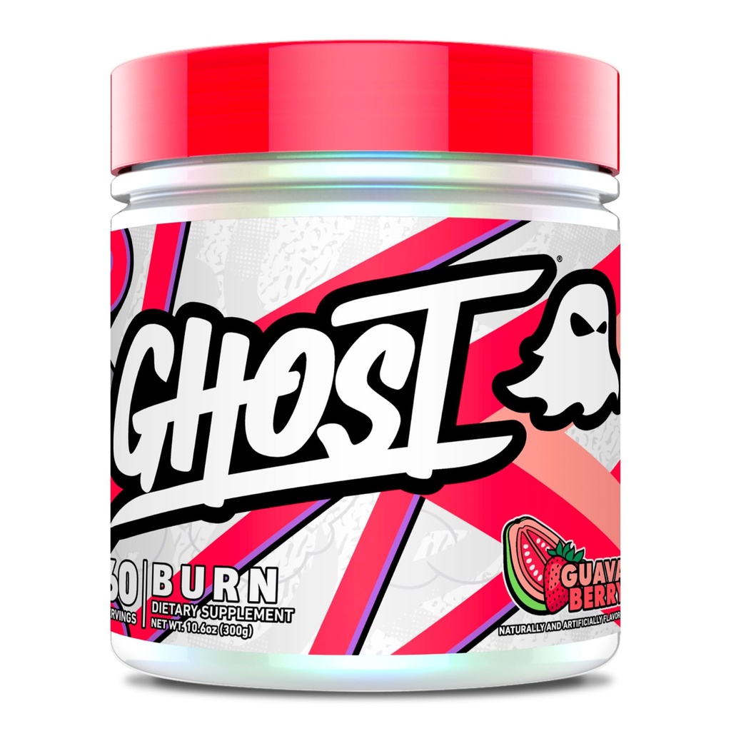 GHOST Burn Weight Management Powder, Guava Berry (60 인분) - 남성 및 여성을위한 Metabolism 및 에너지 지원 보충 - 자연 카페인, L-Carnitine & L-Tyrosine - 글루텐, 콩 및 설탕 무료, Vegan