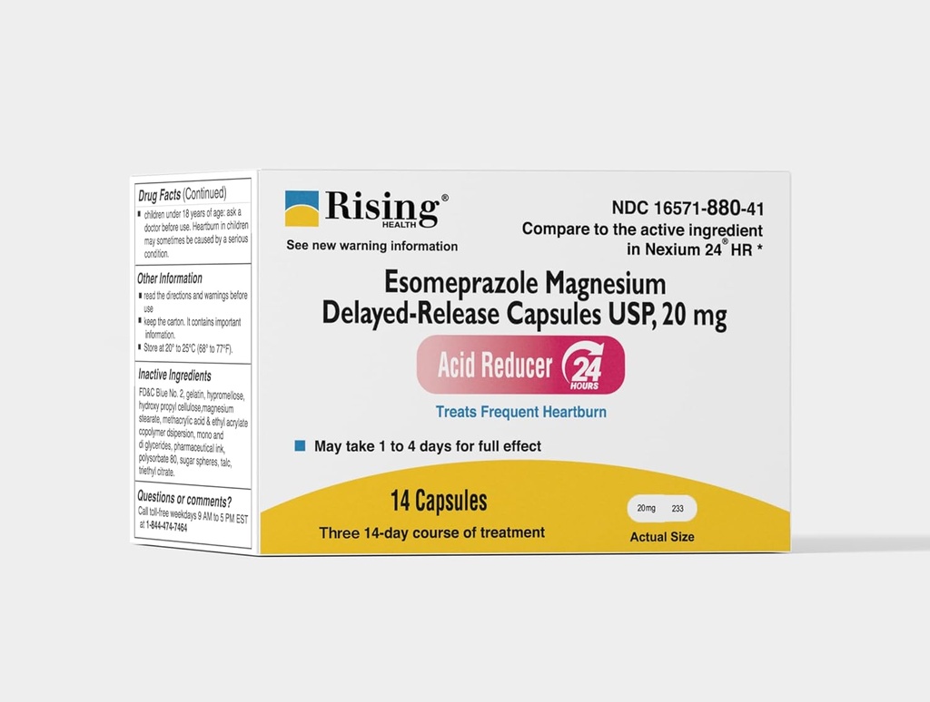 상승 건강 - Esomeprazole 마그네슘 지연제 방출 캡슐, USP - 치료 Frequent Heartburn - 20 mg - 42 조사