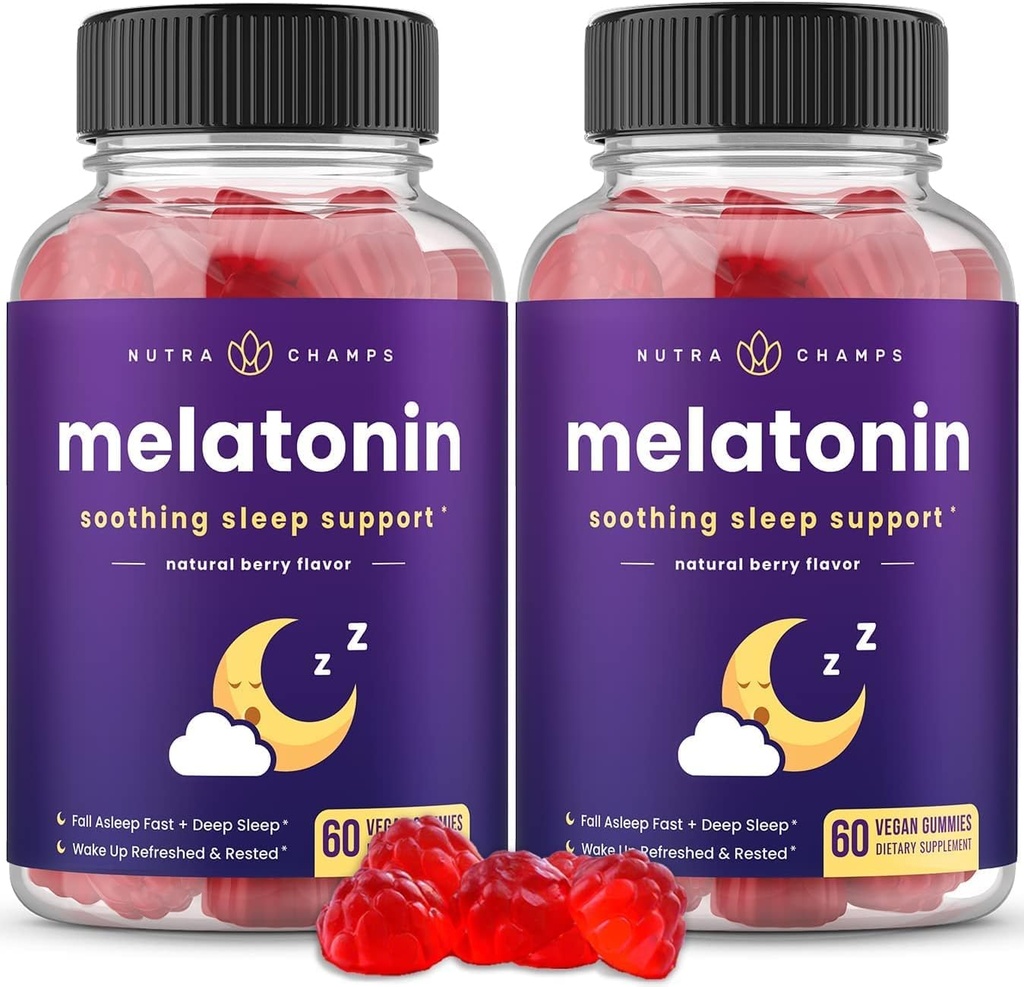 아이 & 성인을 위한 멜라토닌 Gummies | 자연적인 잠 원조 약 자유로운, Vegan 베리 풍미 아이 Melatonin 거미 보충교재 | 2.5mg, 5mg 또는 10mg 복용량 | 자환은 60의 Gummies를 대체합니다 ( 2)