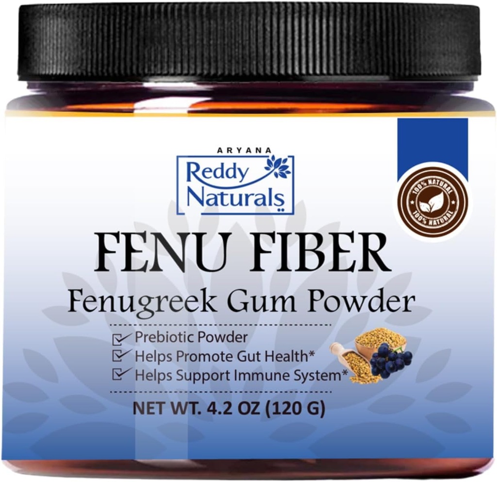 Reddy Naturals Aryana FENU 섬유 – Debittered Fenugreek Gum Powder - Muscadine Polyphenols - 건강한 신진 대사 기능을 지원 - 면역력과 과장 건강을 개선 - 4.2 OZ (120 G)