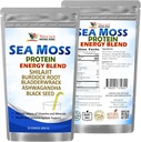 NELCIA의 NATURAL HERBS 바다 Moss Ashwagandha 단백질 분말 - 자연 아일랜드어 바다 Moss, Bladderwrack 및 Burdock 뿌리, 검은 씨앗과 Shilajit 분말 (16oz)