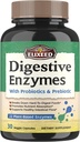 소화 Enzymes Plus Probiotics & Prebiotics, Amylase, Protease, Lactase & More, 건강한 소화, Vegan, Non-GMO, 30 모자를 가진 22개의 소화 효소