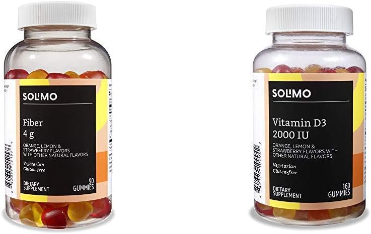 기초 섬유 Gummies (90 조사)와 비타민 D3 Gummies (160 조사)