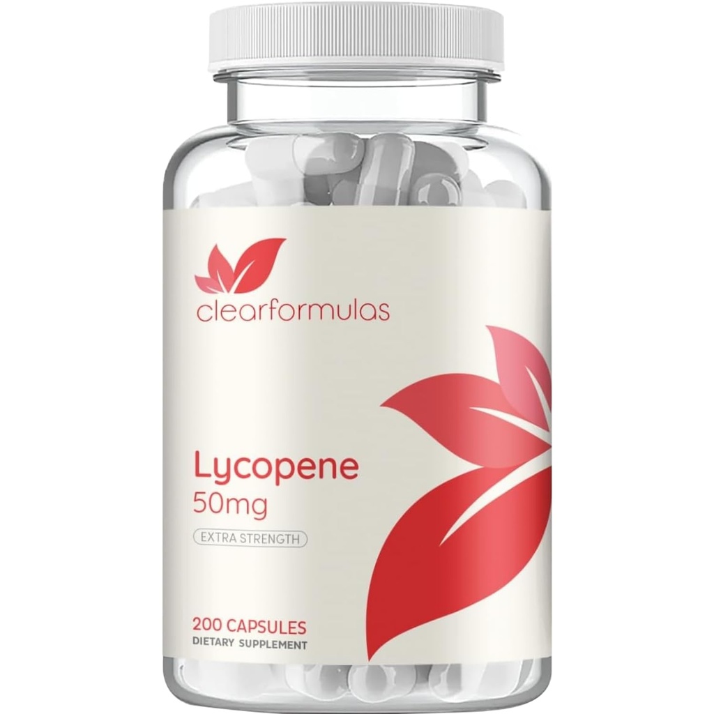 Tomato 기반 Lycopene 보충 - 추가 강도 Lycopene 50mg Non-GMO Super Potent Antioxidant 및 Carotenoid 심장 및 전립선 건강 보충 - CGMP 미국 실험실 (200 서빙)