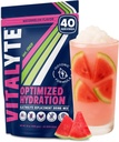 Vitalyte Electrolyte 분말 음료 혼합, Isotonic Electrolyte Hydration 혼합, 글루텐 무료 포스트 운동 분말, 1, 35 온스 팩., 수박 풍미