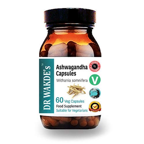 DR WAKDE'S Ashwagandha 캡슐 (인도 인삼, 와니아 somnifera, 60 Veg 모자, 식물 기반 보충, Ayurvedic 허브, 모든 자연, 채식)