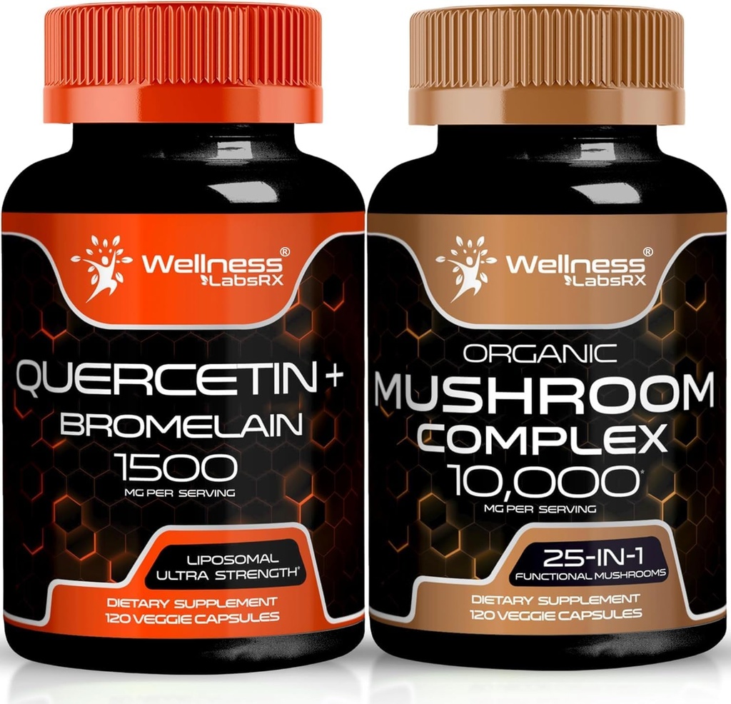 WELLNESS LABSRX Quercetin 와 Bromelain | 버섯 캡슐