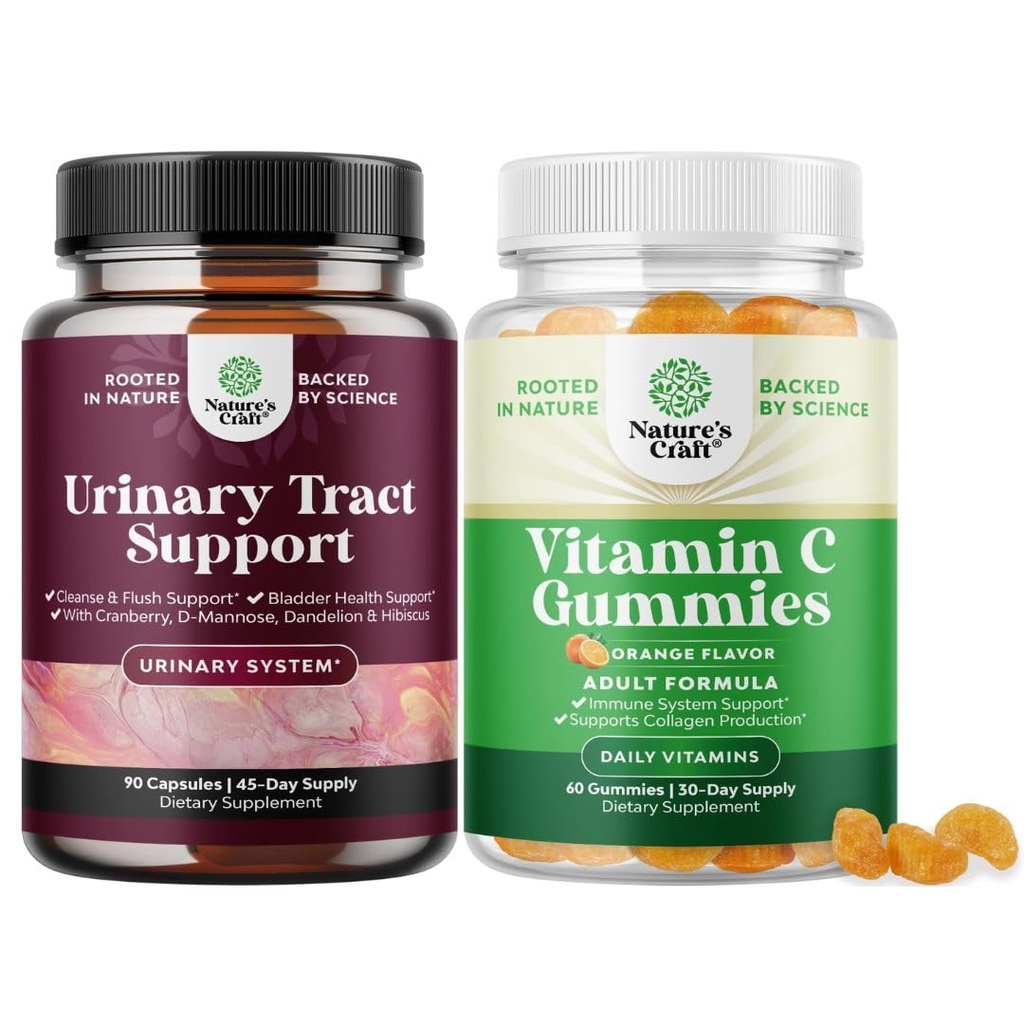 여성을 위한 Urinary Tract 건강을 위한 D Mannose 캡슐의 뭉치 빠른 행동 최고 집중된 Cranberry 90ct 및 성인을 위한 Chewable 비타민 C Gummies - Halal 비타민 C 면역력 Gummies