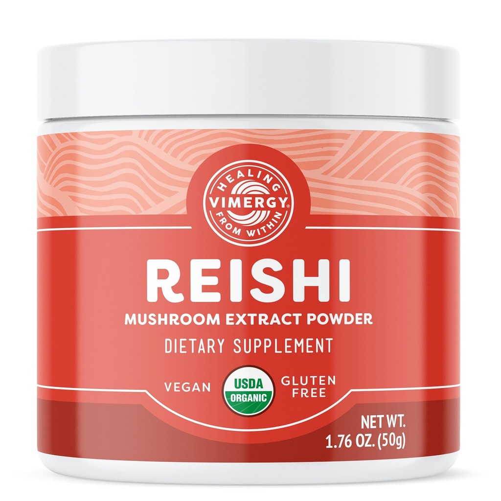 Vimergy Reishi Powder – Superfood Cellular Support* – Immune Health* – USDA 인증 유기농, 채식, Paleo-Friendly, 글루텐 프리 – 33 서빙