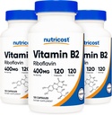 비타민 B2 (Riboflavin) 400mg, 120 캡슐 (3 병)