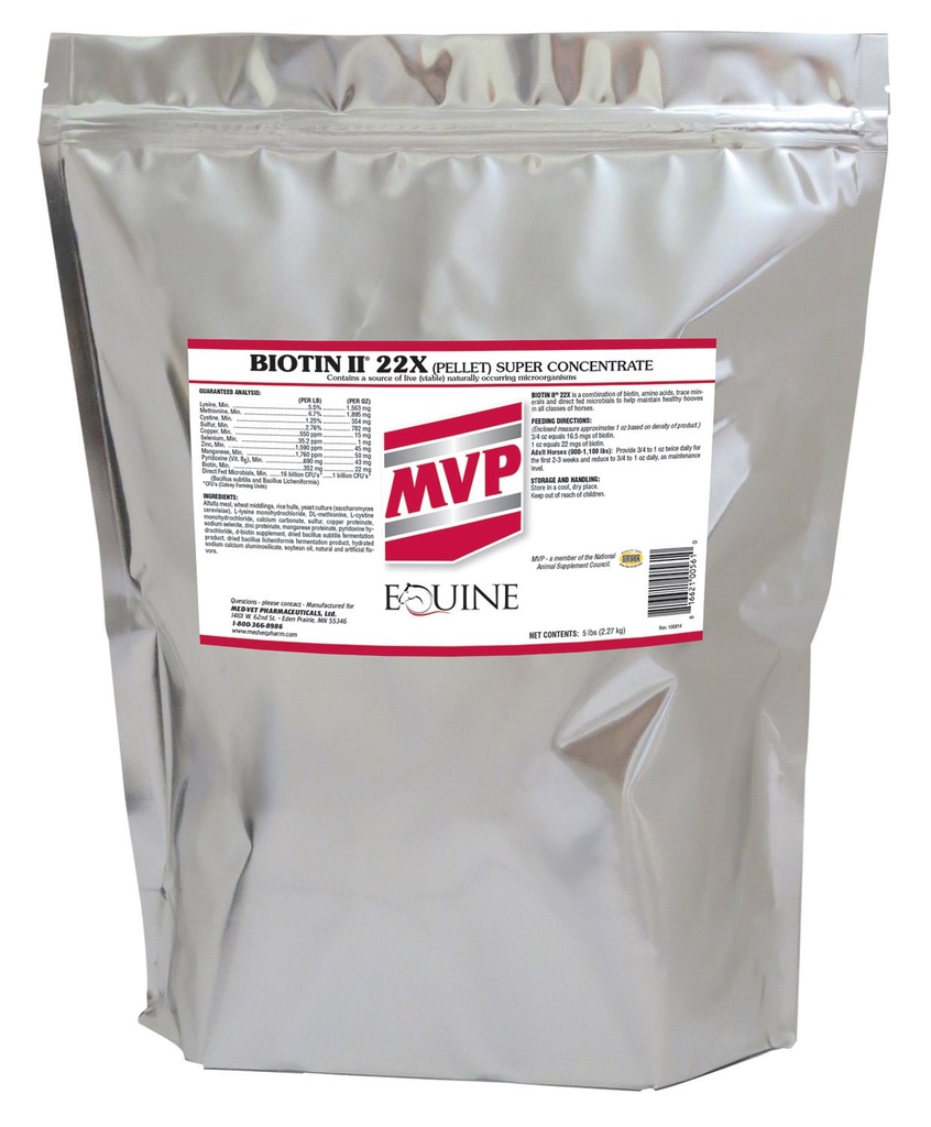 Biotin II 22X (5lb) 말을위한 Hoof 보충