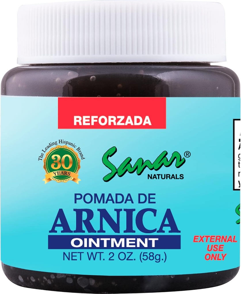 Sanar Naturals Arnica Dark Ointment Relief, 2 oz - 합동, 뒤, 목, 무릎, 손, 발 및 더 많은 것을 위한 빠른 활동, 여행 크기