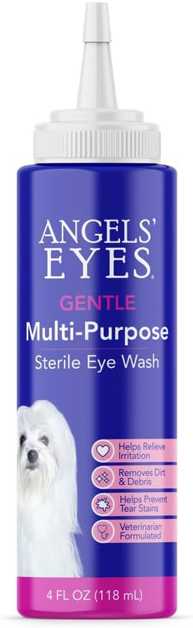 ANGELS의 EYES 다목적 메마른 눈 세척 4 oz 눈 세탁기술자와 Rinse의 알레르기, Debris, Mucus, Irritation 및 Boric 산을 가진 모든 개를 위한 눈물 얼룩 흡진기