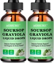 (2 팩) Soursop Graviola 리프 액체 드롭 | Soursop Bitters 액체 w/Sea Mos, 비타민 C & Cinnamon for Cell Support & Regeneration, Immunity, Liver, Zzz & Antioxidant | 높은 흡수 채식주의자