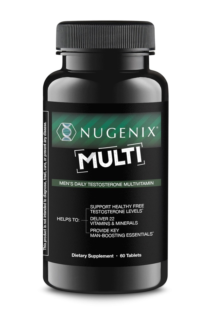 남성, Multivitamin 및 테스토스테론 지원을 위한 Nugenix Multivitamin - 19의 비타민 및 무기물, 지원 자유로운 테스토스테론, 균형 Cortisol는, Nitric 산화물 생산, 혈액 교류 - 60의 정제를 승진시킵니다