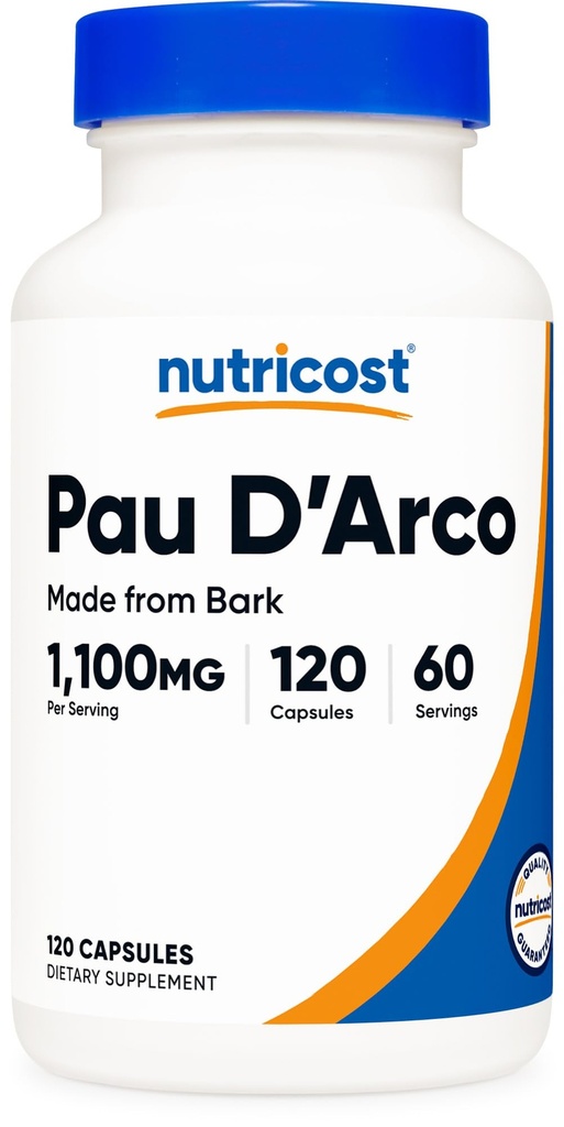 Nutricost PAU D'Arco 안 바지 1100mg, 120 채식 캡슐 (60 Serv) - 비 GMO 및 글루텐 무료