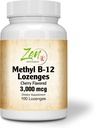 Folic 산 보충교재를 가진 제일 Metholated b12 비타민 & B12 - 비타민 B-6, Folic 산, Biotin - 지원 심장 혈관 건강, 건강한 면역 체계, 뇌 & Nerve 기능 - 100 Lozenge