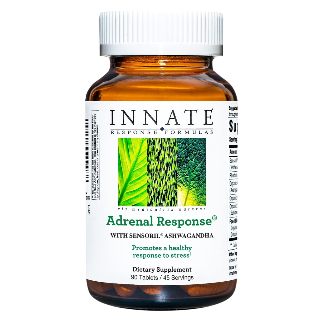 INNATE Response Formulas - Adrenal Response Herbal Supplement - Ashwagandha - 최적의 스트레스 응답을 촉진 - 비 GMO, 채식주의, 및 9 Food 알레르기없이 만든 - 90 정제 (45 서빙)