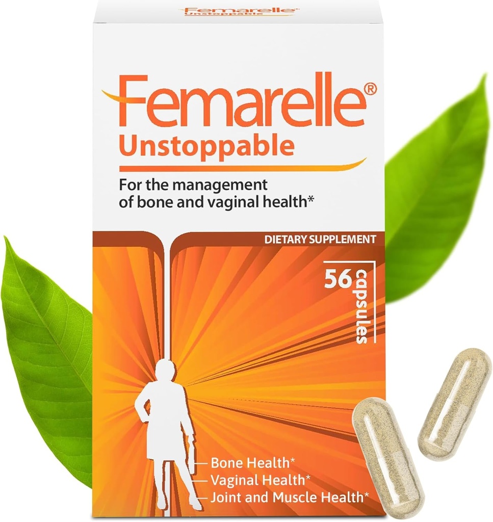 Femarelle® Unstoppable – 여성을 위한 일기 보충교재 – 뼈, 근육 및 합동 & 질 건강 지원 – 56의 캡슐 – 비 Hormonal – 임상적으로 장식하는