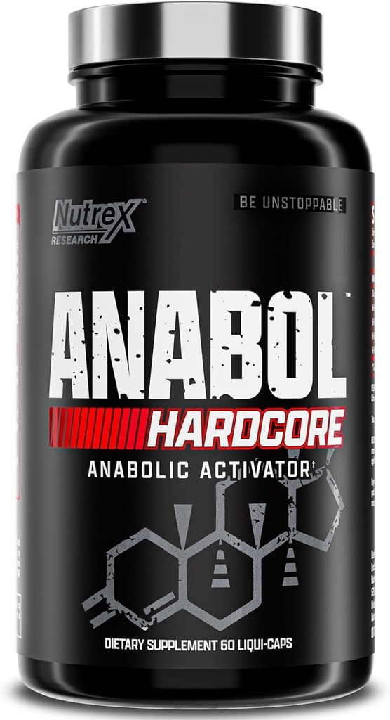 Nutrex 연구 Anabol 하드 코어 신진 대사 활성제, 근육 빌더 및 경화제, 60 알약
