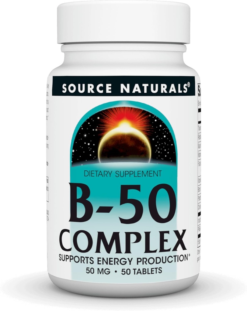 Source Naturals B-50 Complex, 에너지 생산 지원* - 50 정제