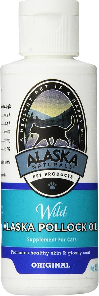 알래스카 자연 애완 동물 제품 폴락 오일 개, 4-Ounce 병