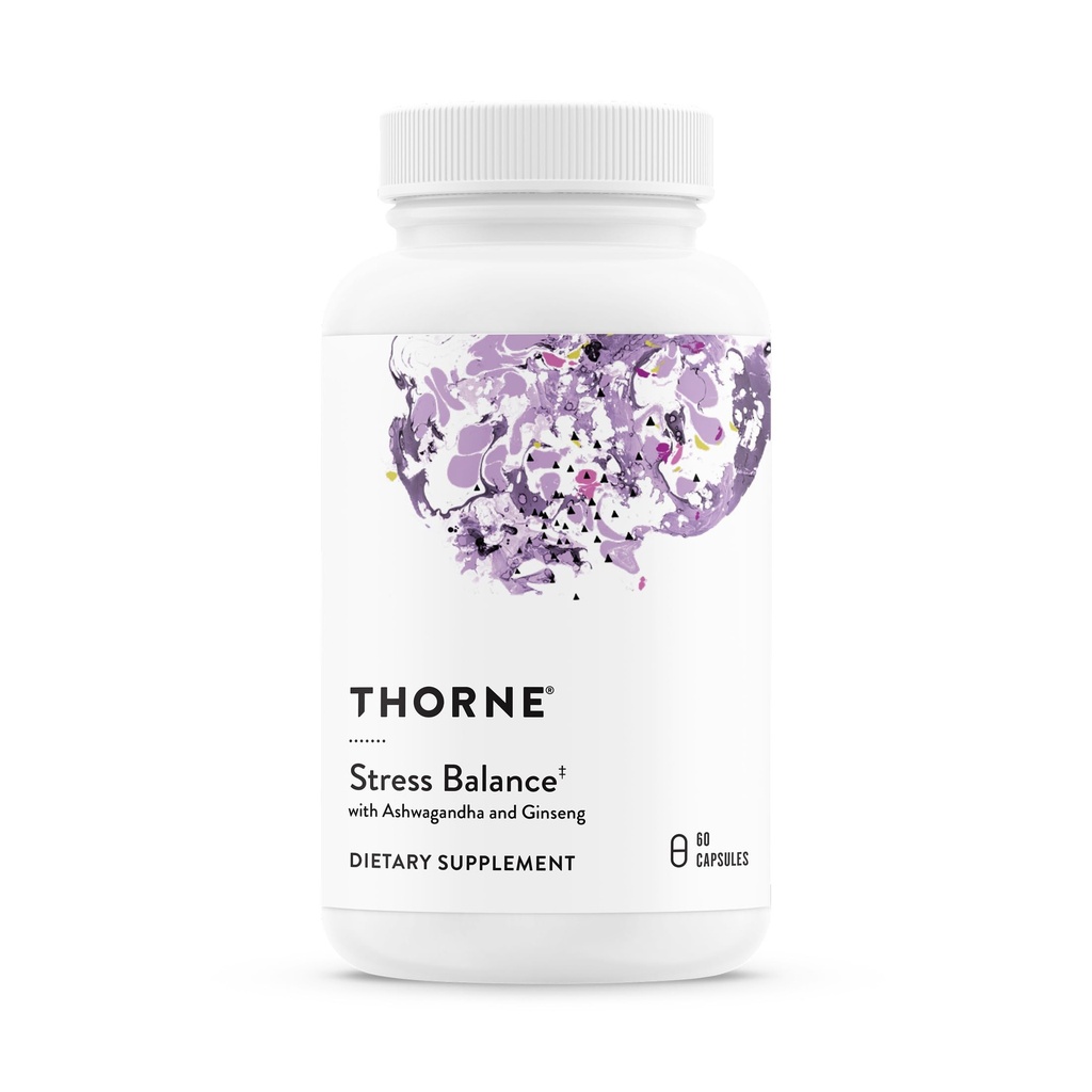 THORNE - 스트레스 밸런스 - B 비타민, 비타민 C, Ashwagandha, Ginseng & 아연 * - 글루텐, Dairy & Soy-Free - 30 인분 지원