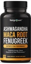Natgrown Ashwagandha Maca Root Fenugreek Extract Capsules Supplement for Men & Women - 채식 환약 - (120 개)