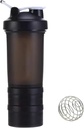 저장 구획을 가진 단백질 셰이커 병 | 전 운동, 단백질, 보충교재 | 16.9 oz (500 ml) [검정]