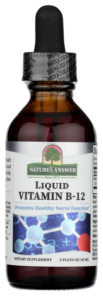 Nature's Answer Liquid Vitamin B-12 | 건강한 Nerve Function & Energy Levels를 홍보합니다 | 자연적으로 맛있고 글루텐 프리 2oz