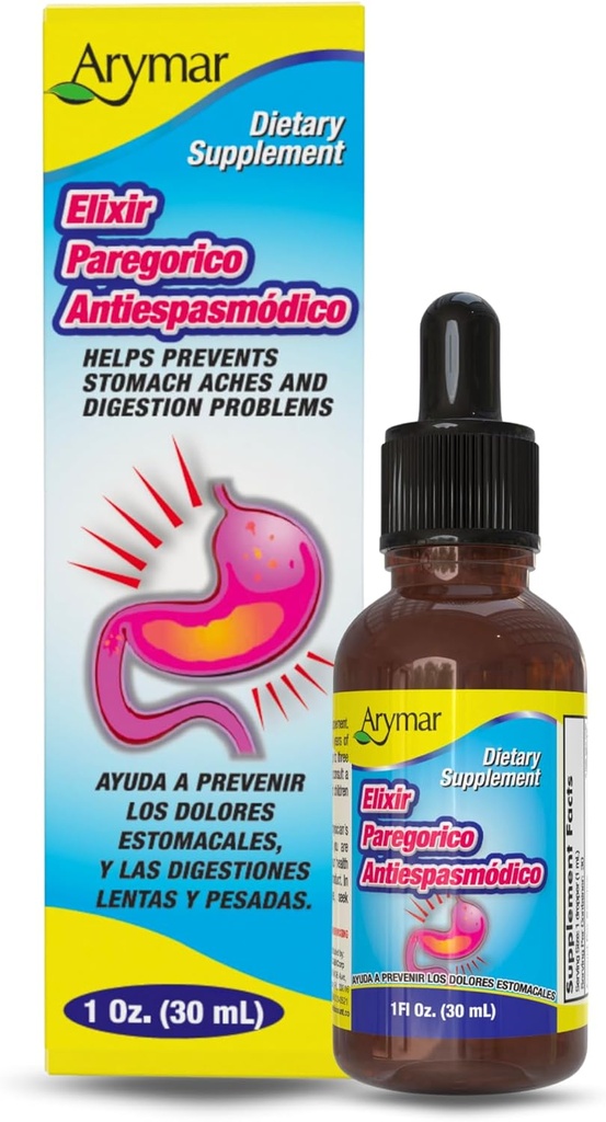 Arymar Elixir Paregorico Antiespasmodico - 소화 지원 보충교재 - 1개 oz