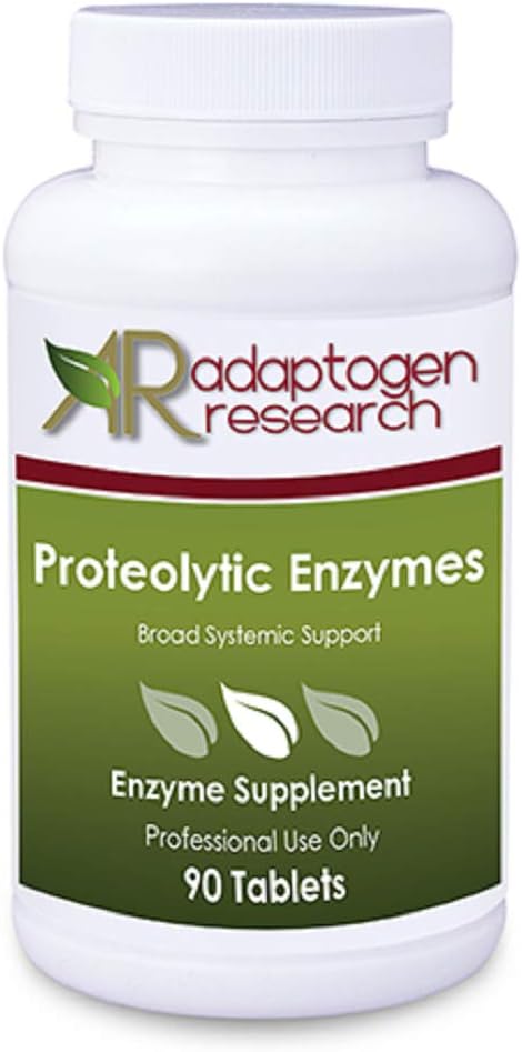 Proteolytic Enzymes Broad Systemic Support | Serratia Peptidase & Bromelain과의 채식 혼합, Papaya & Pineapple의 소스 | 90 Enteric 코팅 정제 | Adaptogen Research