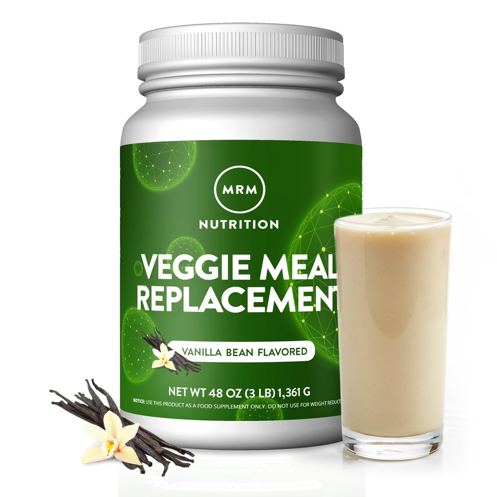 MRM Nutrition Veggie Meal Replacement Protein | 바닐라 콩 맛 | 22g 완전 플랜트 기반 단백질 | 식도 OK | Mediate hunger | Balanced macronutrient 공식 | 28 인분