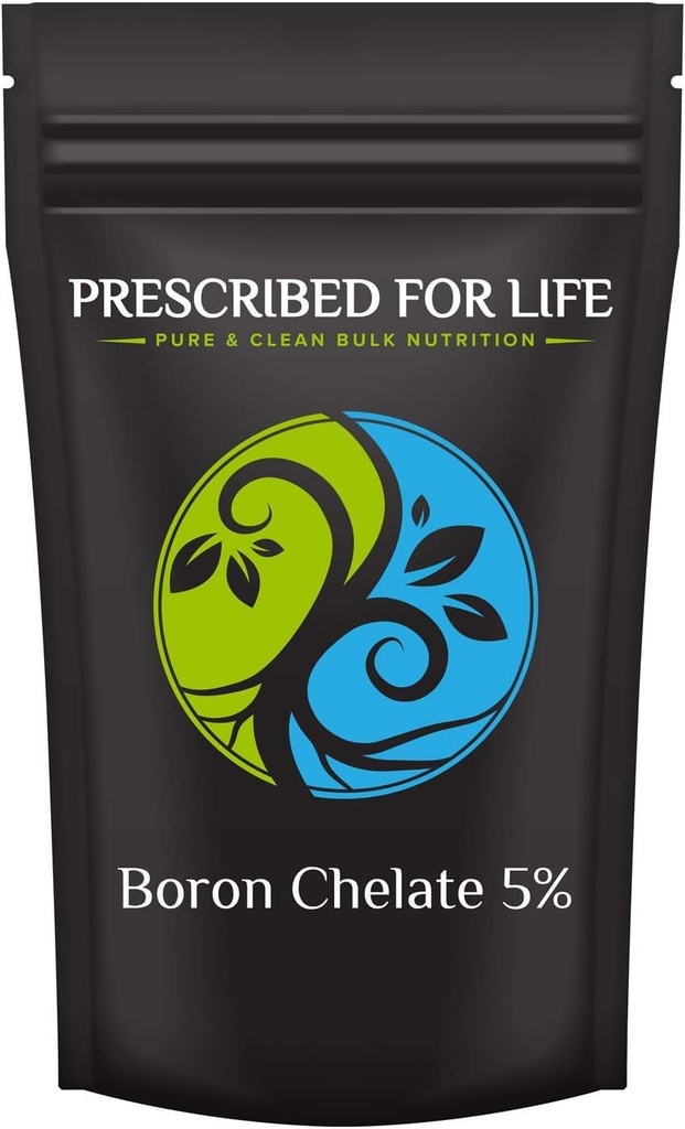 Life Boron Chelate 5% 분말, 남자와 여자를 위한 자연적인 Boron 보충교재, 글루텐 자유로운, 비 GMO (340g)를 위한 처방전