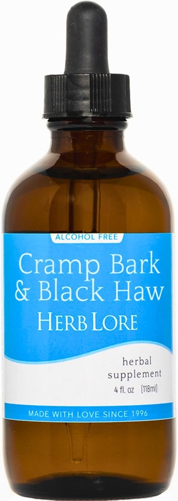허브 로어 크림 바크 & 블랙 하우 Tincture - 알코올 무료 액체 초본 생리적인 크림 스플레임 기간 크림, 근육 긴장 & 우테인 지원 (4 fl oz)