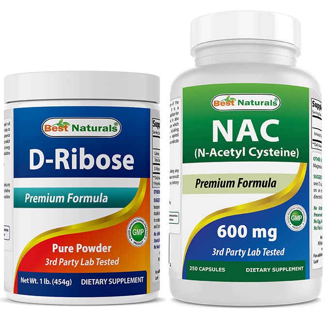 제일 자연적인 D-Ribose 분말 1 파운드 & NAC 600 mg