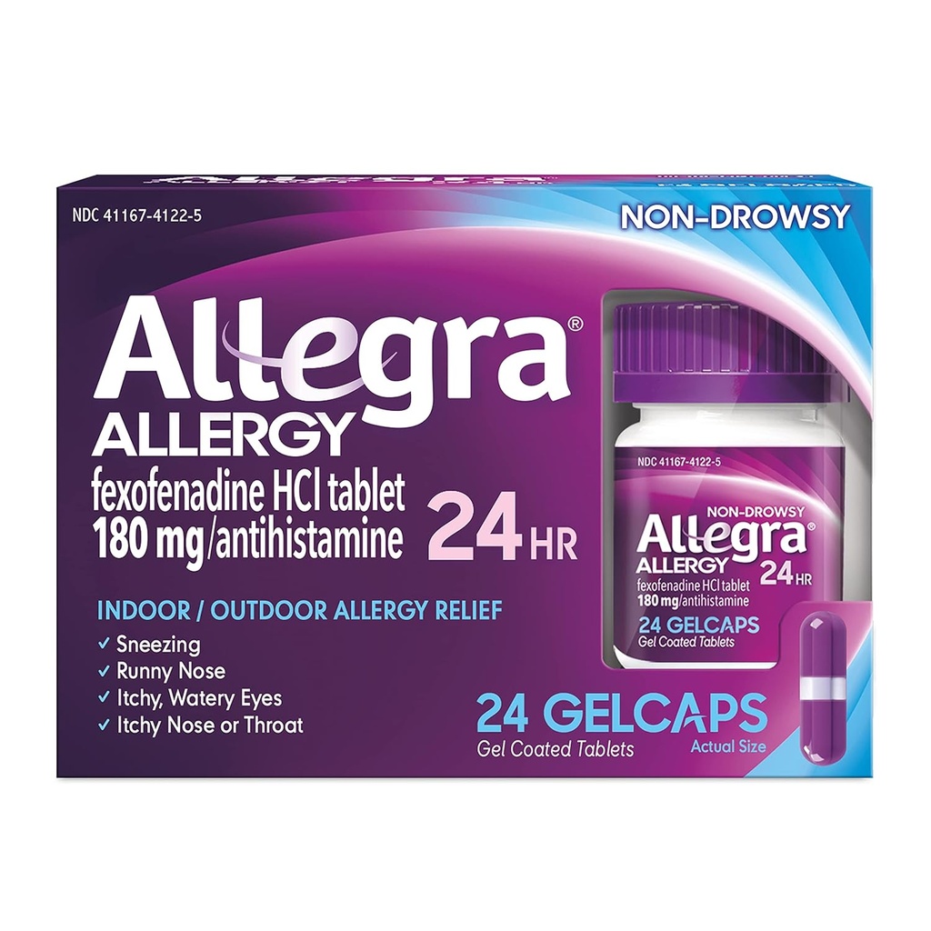 Allegra 24hr 젤캡 크기 24ct Allegra 24hr 젤캡 24ct