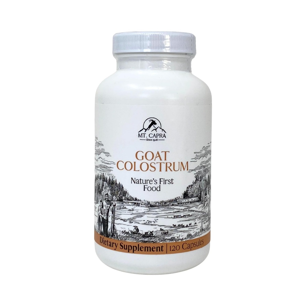 Capra Goat Milk Colostrum의 Mt. | 건강한 면역 체계, Gut 및 Athletic 성능 | 잔디밭, Immunoglobulins에서 높은 | 30 서빙 - 120 캡슐