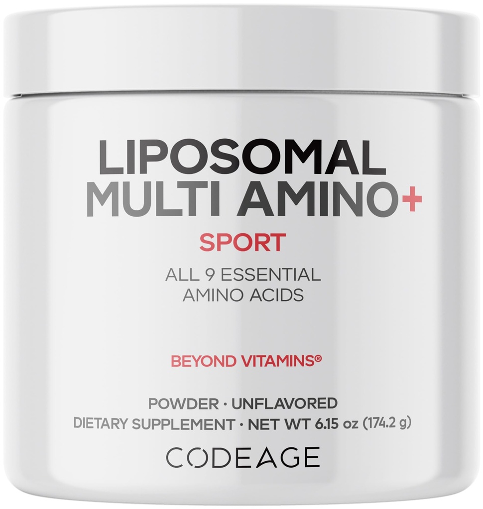 코질 Liposomal 다 아미노산 분말 보충교재 - BCAA & EAA 보충교재 모든 9개의 근본적인 아미노산, 분지된 사슬 아미노산, 전 & 포스트 운동, Unflavored, Liposomal 납품, 비 GMO, 6.15 oz