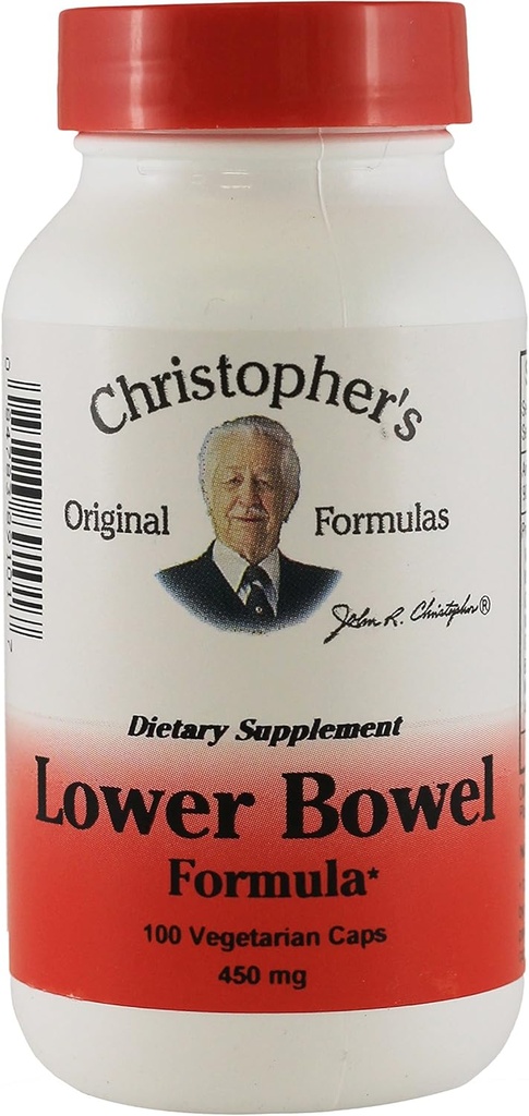 Christopher의 더 낮은 Bowel 공식 채식 100 캡슐 450 mg (포장 2)