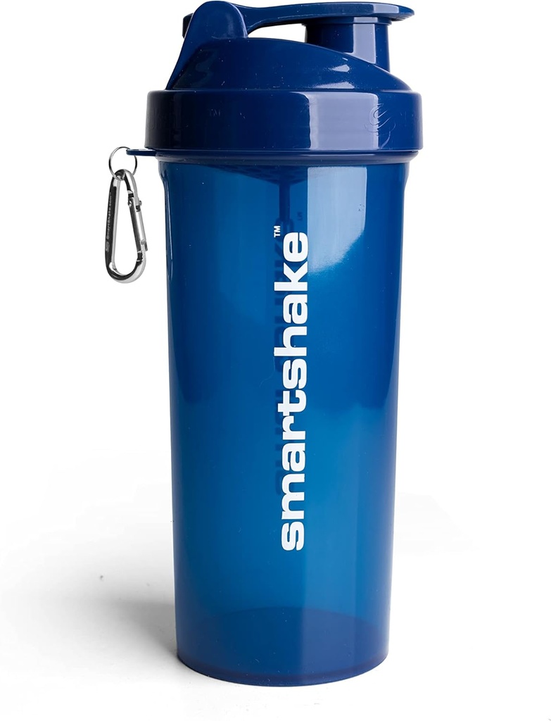 Smartshake Lite Protein Shaker Bottle 1000ml | 단백질 쉐이크 용 누설 체육관 쉐이커 음료 병 | 명확한 폴리프로필렌 물병, BPA 무료 단백질 파우더 쉐이커 컵 남성 및 여성, 해군 블루