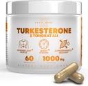 Peak Revival-X Turkesterone Tongkat Ali Supplement (500mg Ajuga Turkestanica + 250mg Tongkat Ali) 60 캡슐-Turkesterone 보충교재 1000mg - 근육 힘 & 회복 지원 - 미국에서 만드는