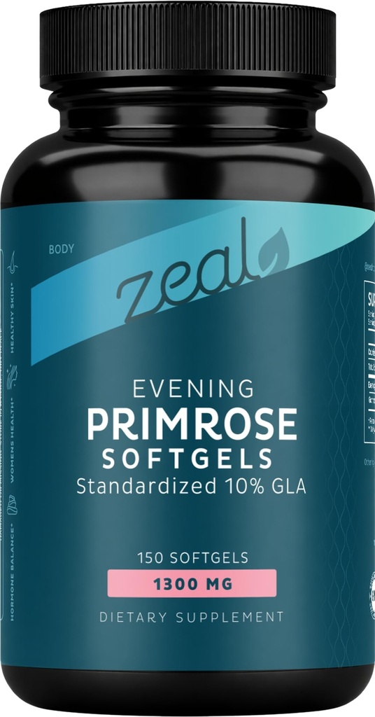 저녁 Primrose 오일 캡슐 (150 액체 Softgels | 1300mg) 프리미엄 저녁 Primrose 오일 - 여성을위한 천연 소스 호르몬 지원 보충 - 냉 프레스 w. 10 % GLA