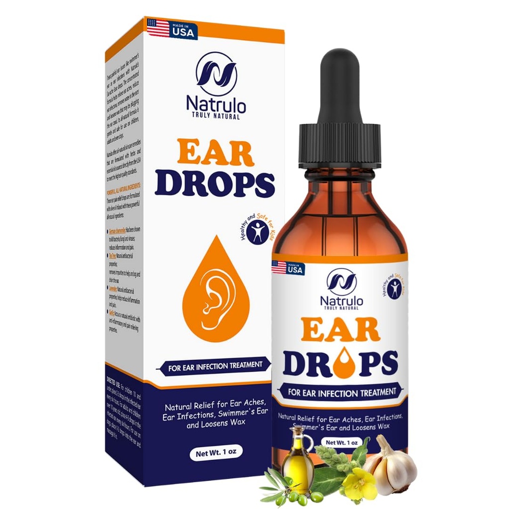 귀 감염을위한 자연 귀 드롭 - 성인, 어린이 및 애완 동물을위한 허브 이어 드롭 - Soothes Discomfort, Ear Aches, Itchy Ears, Swimmer's Ear, & Loosens Wax - 어린이 안전 귀 오일 미국에서 만든