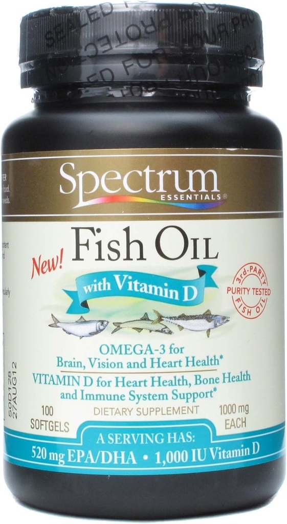 스펙트럼 물고기 기름, 1000 mg, 100 Softgels