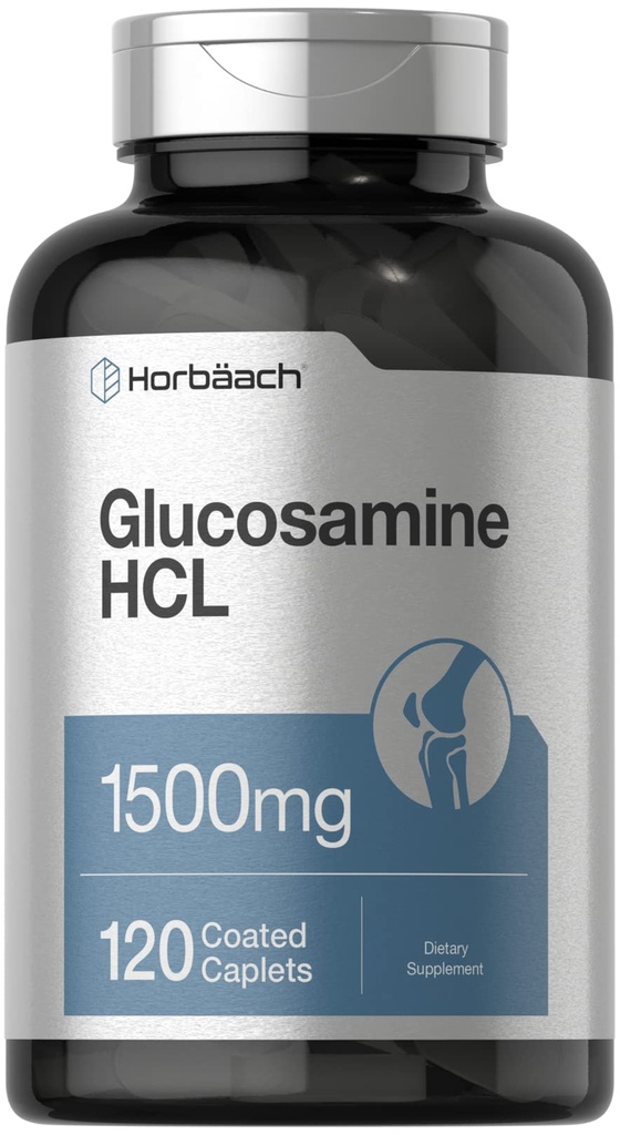 Horbäach Glucosamine HCL | 1500mg | 120 캡슐 | 비 GMO 및 글루텐 무료 보충