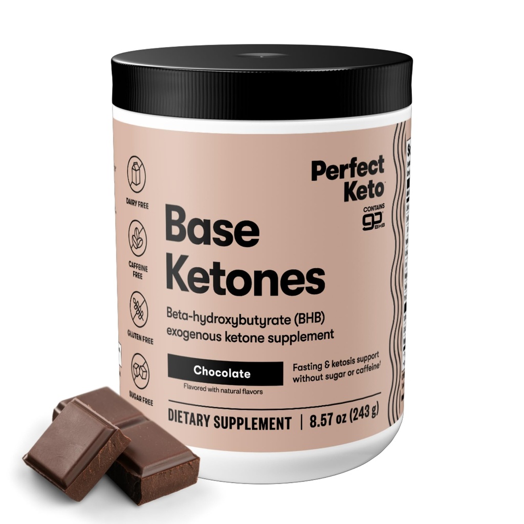 완벽한 Keto Exogenous Ketones 분말, Ketosis & 빠른 지원을 위한 BHB 소금, Hydration를 위한 Electrolytes, 카페인 자유로운 에너지, 초콜렛, 8.57 oz
