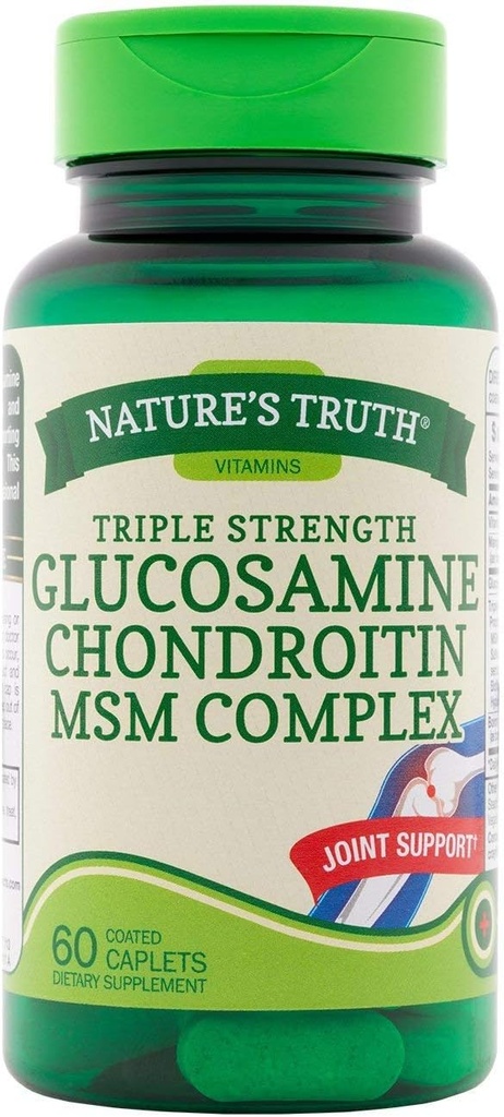 Nature's Truth Triple Strength Glucosamine Chondroitin MSM Complex 규정식 보충교재 - 60의 입히는 모자, 2의 팩