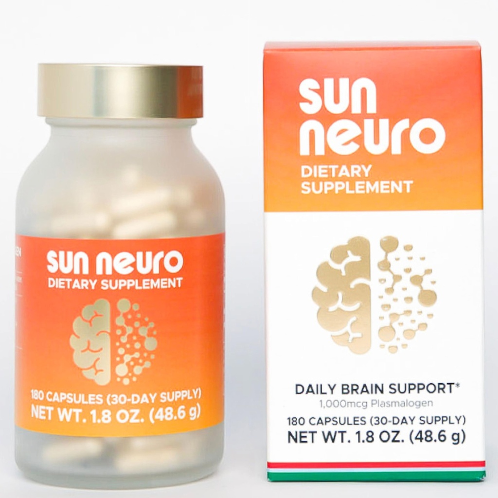 Sun Chlorella Sun Neuro Nootropic Brain Supplement - 여성 및 남성을위한 일일 메모리 농도 및 초점 보충 - 바다 파인애플에서 천연 플라스마로겐 부스트 - 180 캡슐