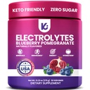 Keppi Electrolytes Powder – 블루 베리 석류 맛 50 서빙 – 칼륨, 마그네슘, 나트륨 - Keto, Vegan, Fasting-Friendly, Zero Calorie Electrolyte 음료와 설탕 수염
